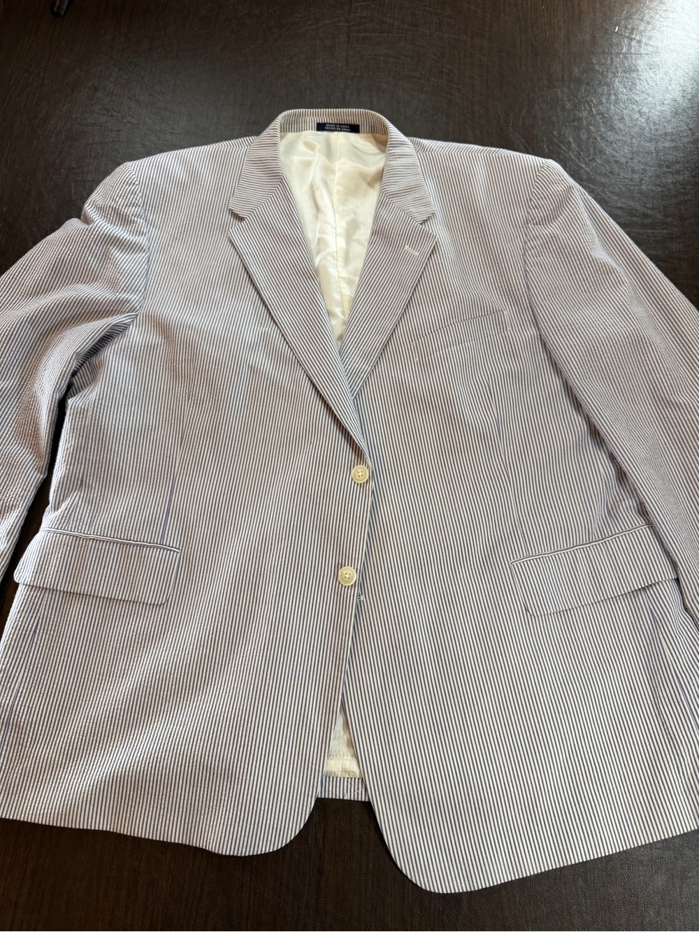 Stafford Classic Fit Seersucker Sport Men's Seersucker Blazer  Sz 52-54